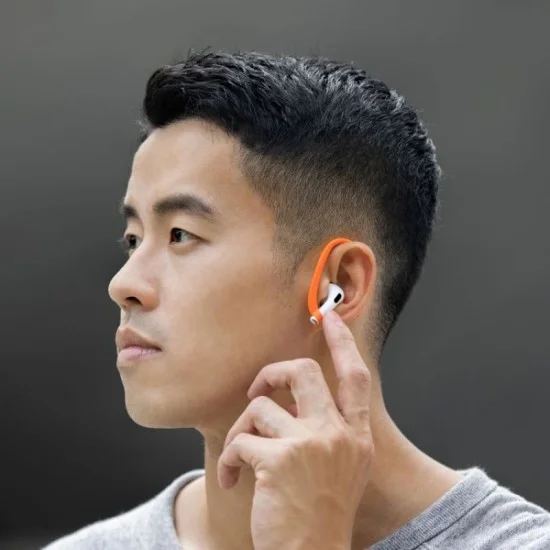 Uniq Nexo Active Hybrid Silicone Hang Case With Sports Ear Hooks For Airpods 3 - Grey